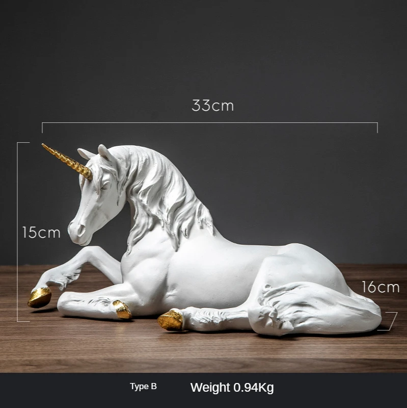 

Nordic resin Unicorn horse arts and crafts porch living room home decoration ornaments