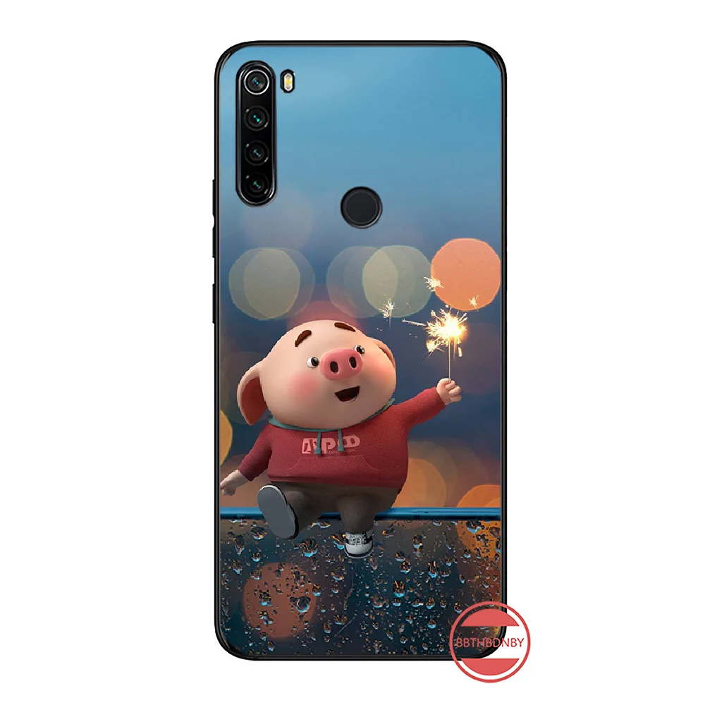 pig Lovebay Cute Lovely Cartoon animal Black Cell Phone Case For xiaomi Redmi 5 5A plus 7A 8 note 2 3 4 6 7 GO K20 A2 | Мобильные