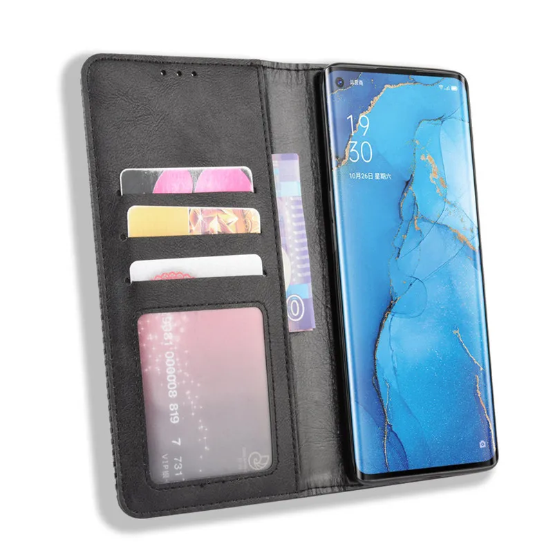 Flip Vintage Wallet Cases For OPPO Reno3 Reno 3 Pro Card Stand Magnetic Book TPU Leather Case Capa Cover Shell | Мобильные телефоны