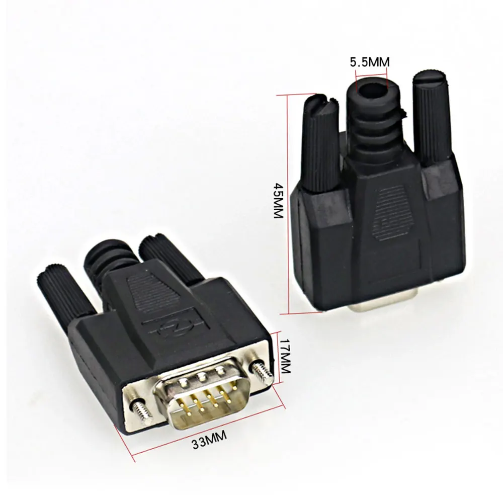 DB9 коннекторы для сварки ПВХ оболочки набор штекер/гнездо RS232 9 Pin разъем