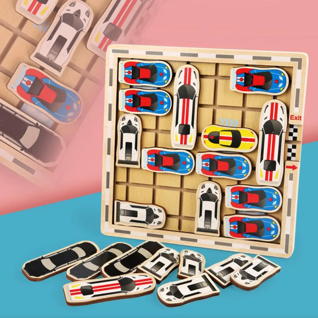 

Sliding Hand Wooden Klotski Car for Adults Children Educational Game