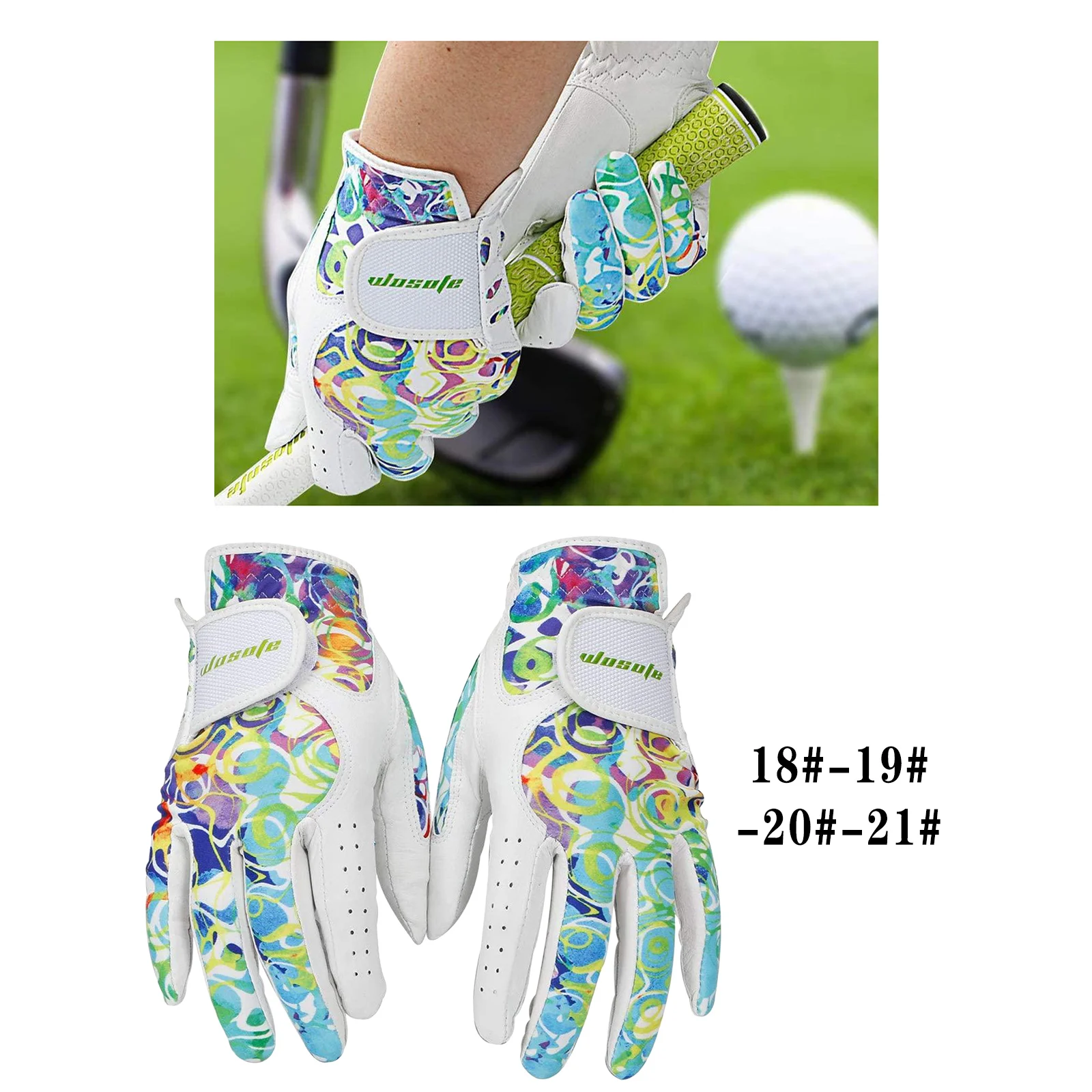 

1 Pair of Durable Women Girls Golfer Golf Gloves Premium Leather 18-21