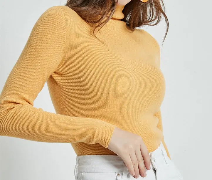 

Sweater Autumn Women and Winter New Ladies Sweater Wool Cashmere Self-cultivation with A Sweater Pile Collar Sweater High Collar