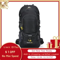 outdoor backpack camping bag 5060l men with light reflection waterproof travel backpack man camping hiking bags backpack sports