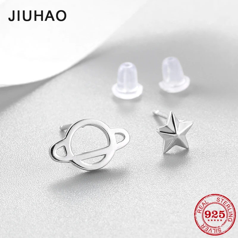 Оригинальные креативные серьги-гвоздики из стерлингового серебра 925 пробы с