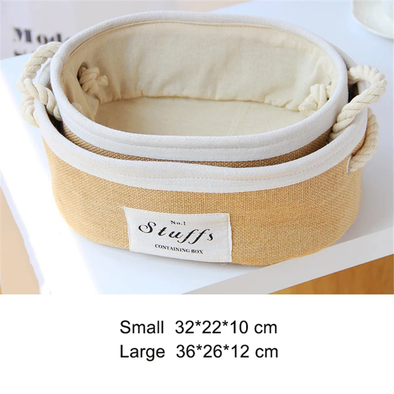 

Nordic Creative Storage Basket Thickened Clothing Storage Basket Household Desktop Debris Organizer Cotton Linen Storage Box