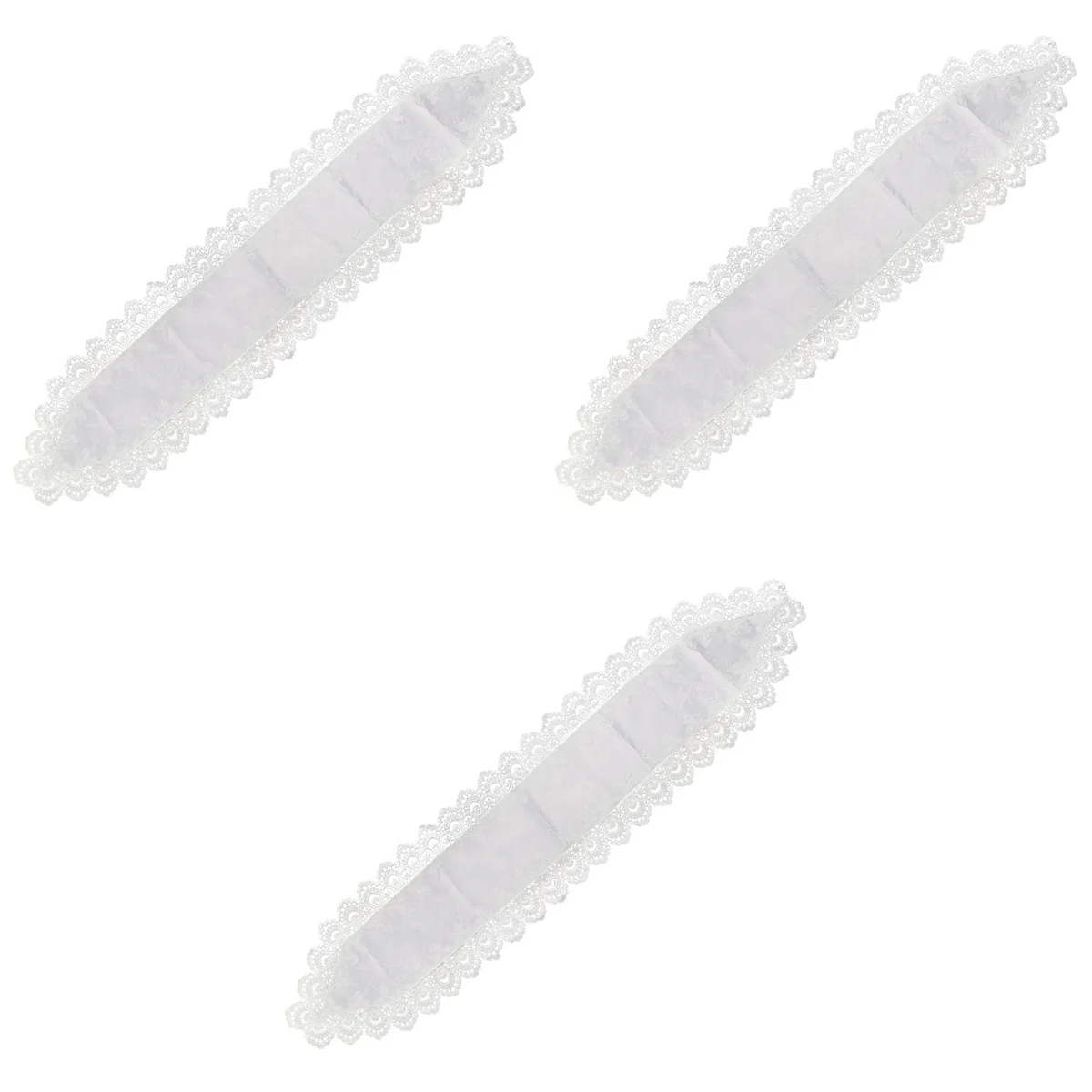 

3pcs European Style Jacquard Satin Drill Table Runner Lace Table Flag Doilies Fabrics Table Decoration for Home Restaurant