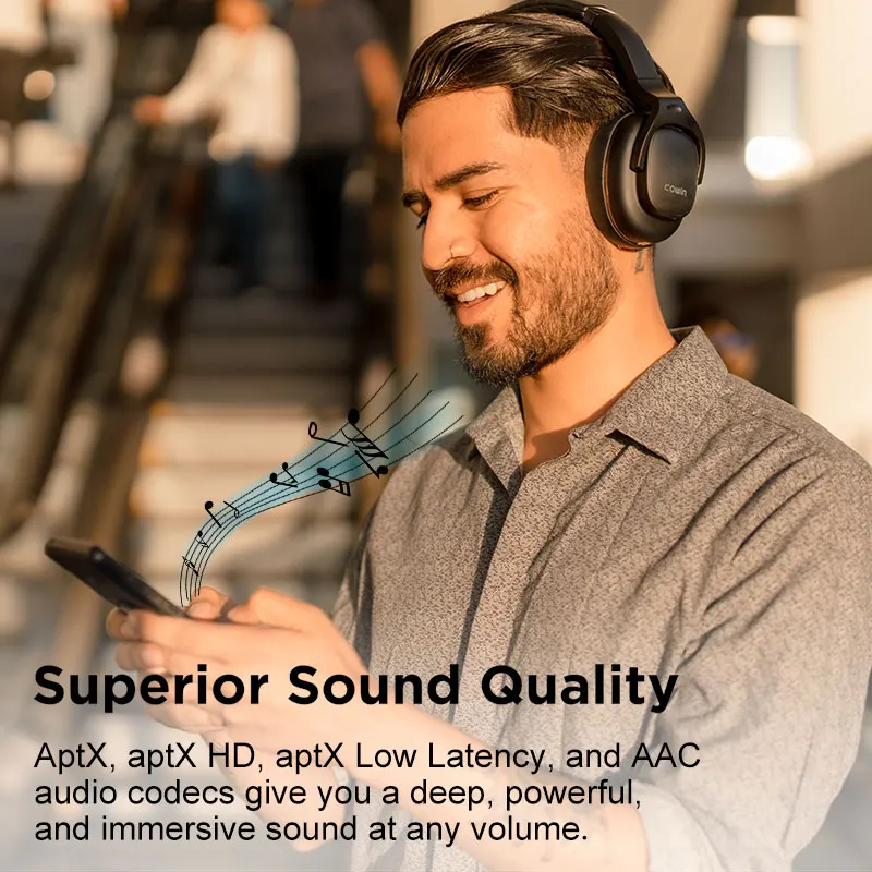 COWIN E9, активные наушники с шумоподавлением, bluetooth-наушники, беспроводная гарнитура с микрофоном, Aptx HD sound