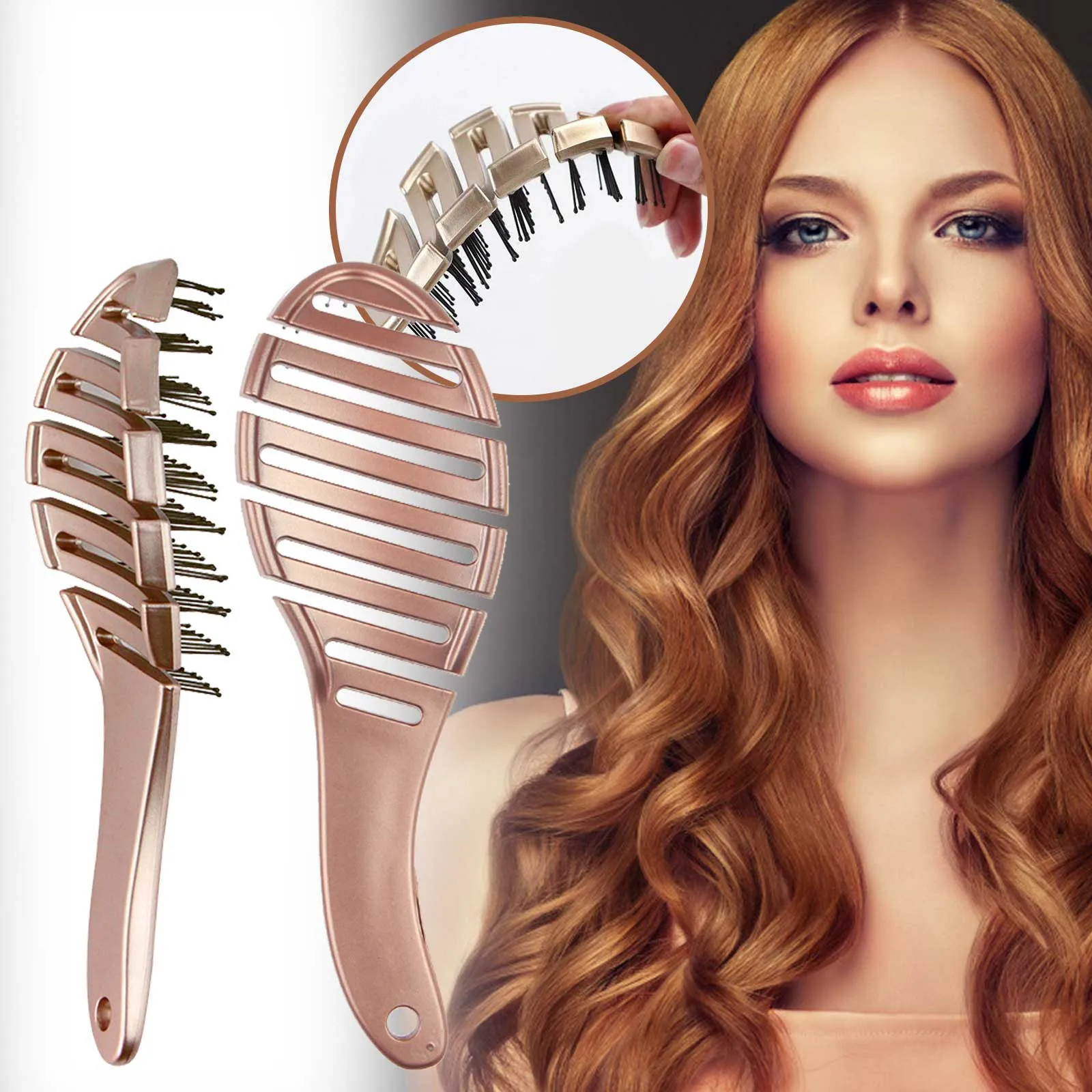 Запасная расческа для волос массажа кожи головы с большим изгибом подходит