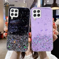 shiny bling glitter star clear soft phone case cover for samsung galaxy a03s m12 m22 m32 a12 a13 a22 a32 4g a52 a72 m52 a52s 5g
