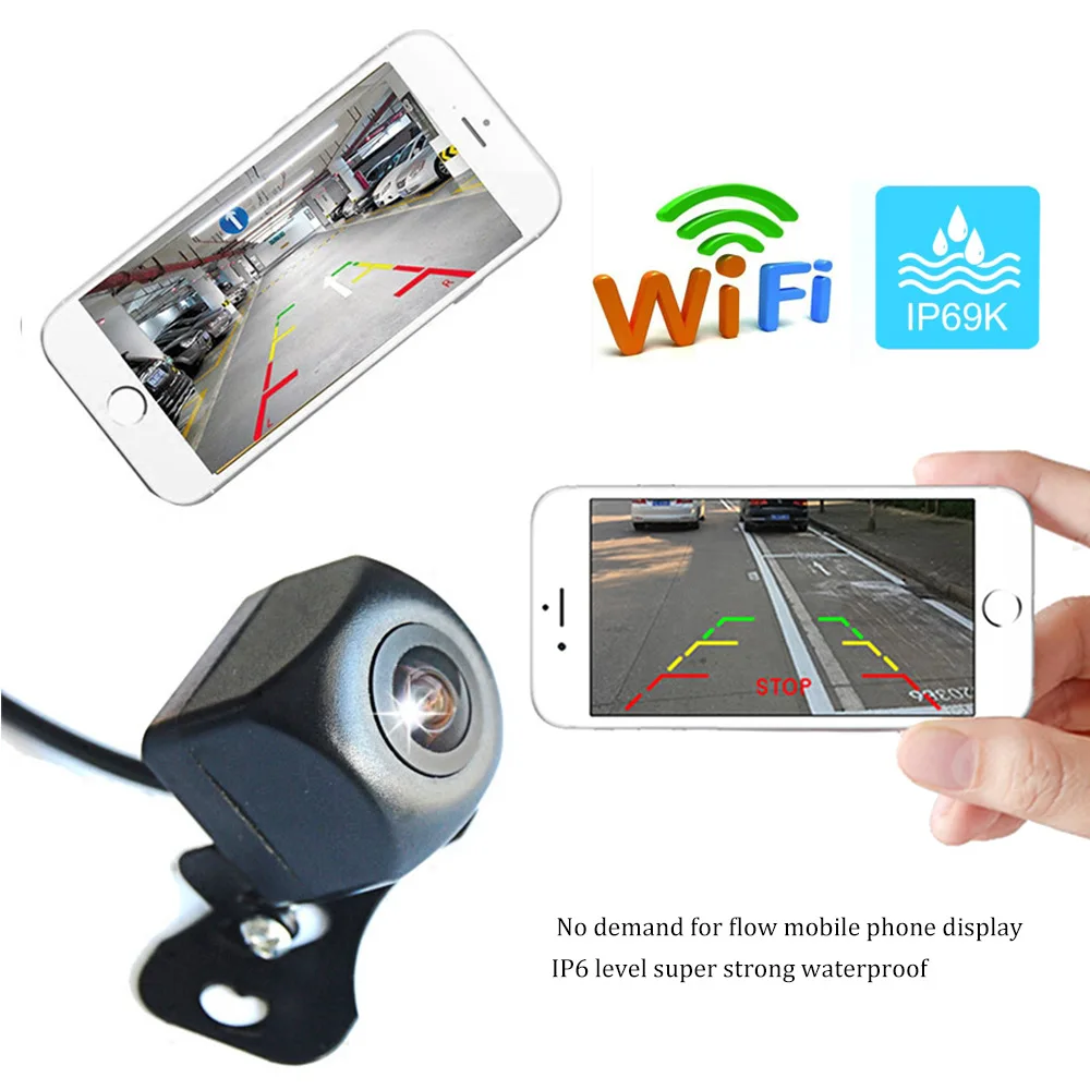 Fonwoon беспроводная Wi-Fi Автомобильная камера заднего вида HD Водонепроницаемая камера заднего вида ночное видение Автомобильная камера Поддержка iPhone и Android телефон