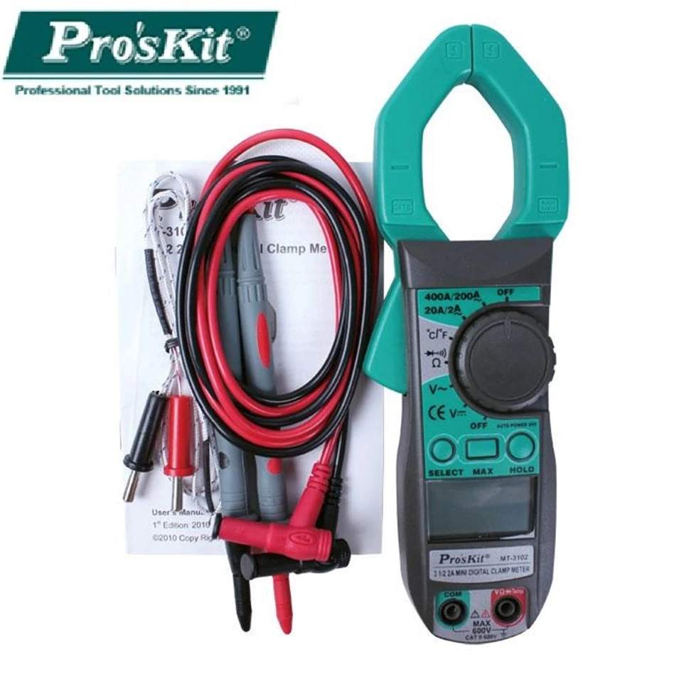 

Pro'skit LCD 31/2 AC/DC Voltage Current Resistance Temperature Tester Multimeter Megohmmeter Digital Clamp Meter MT-3102