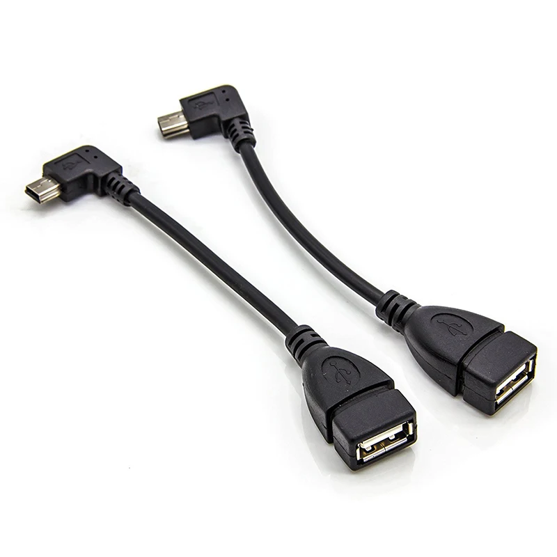 10 шт./лот мини USB 90 градусов с 4мя фазами угол Тип Женский к Мини B (Папа) 5 контактный