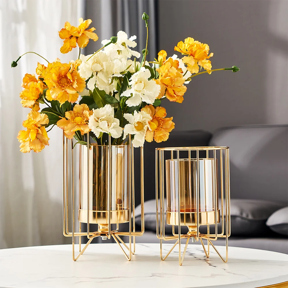 

Modern Home Decoration Glass Vase Metal Vase Table Decoration Living Room Decoration Terrarium Decor Vase Decoration Home Gifts