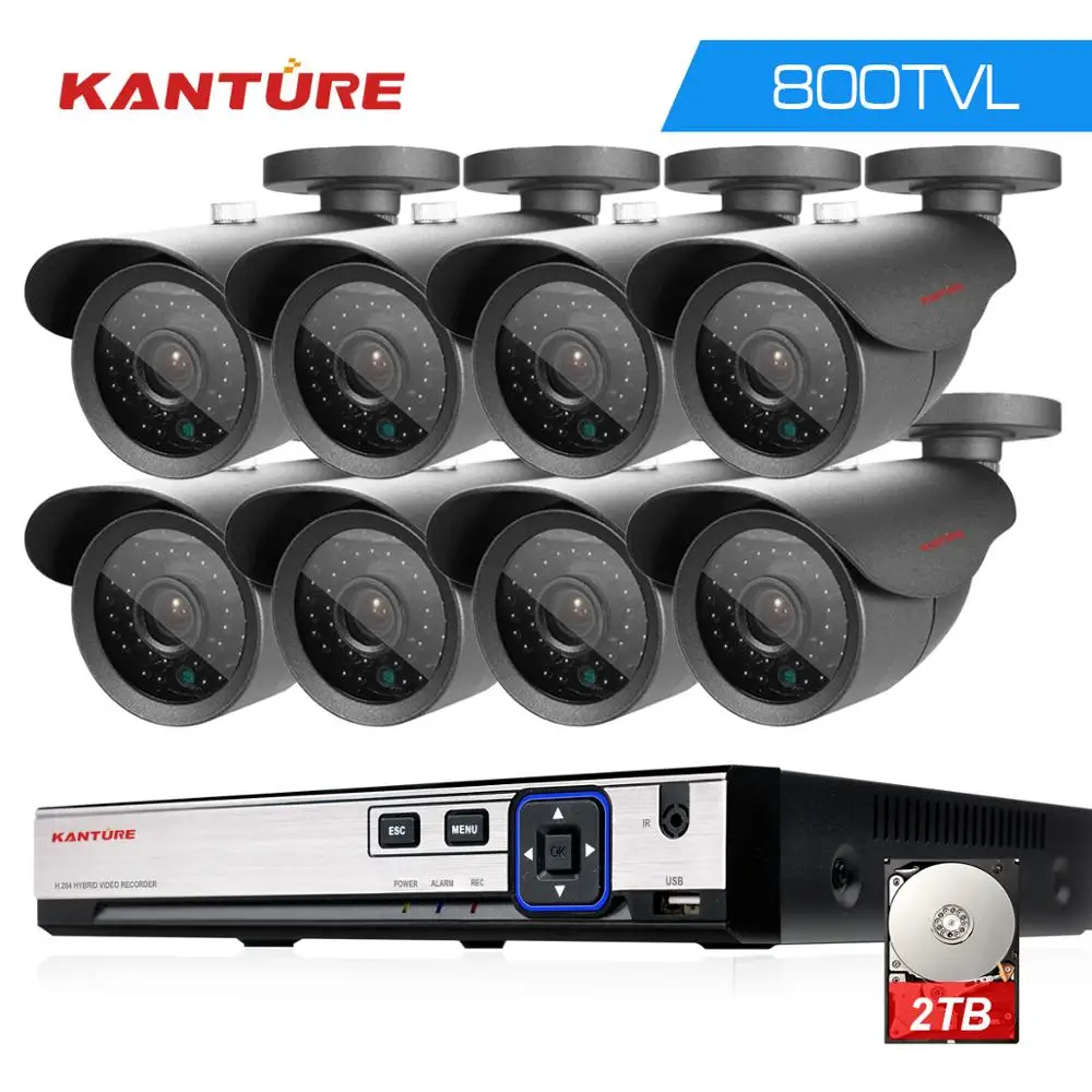Камера Наружного видеонаблюдения KANTURE 8 каналов hdmi 1080p AHD 960h dvr 8x CMOS 800TVL|system security