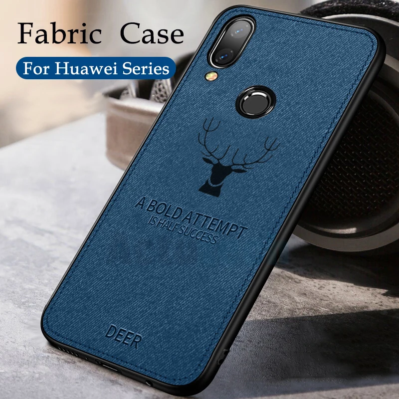 Тканевый чехол-бампер для смартфона Huawei Y9 Y7 Y5 Y6 P 2019 P20 Mate20 Lite Pro Nova 4 honor 3i V20 8X 9 lite 7C 7A