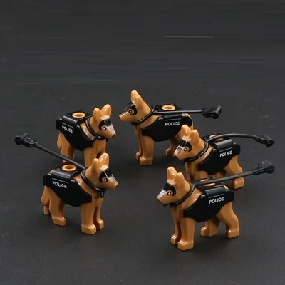 5 шт./лот полиция собака спецназ солдаты фигурки блоки военное оружие Playmobil детали