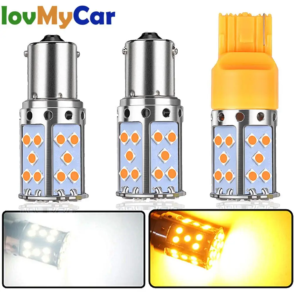 

1X P21W LED 1156 BA15S PY21W BAU15S 35SMD Bulb Canbus Free LED AUTO Lamp License Plate Lights Car Turn Signal Light Amber Stop