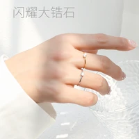 ch l fashion jewelry stainless steel jewellery women small diamond wedding ring thin tail ring