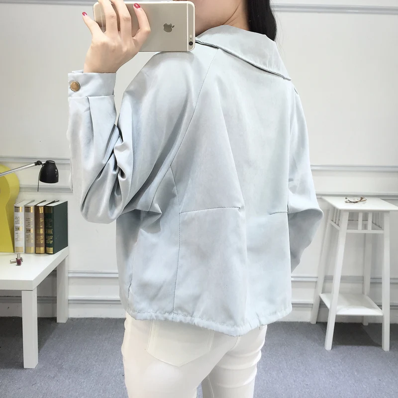 Модная Корейская дикая свободная однотонная короткая джинсовая куртка для