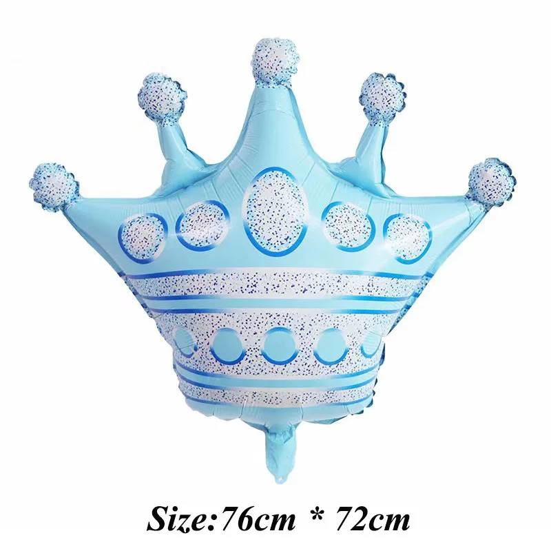 Blue Crown 1 шт. Большие размеры золотые шары из фольги с короной принцесса ребенок душ первый день рождения девичник вечерние украшения фото реквизит - Цвет: Blue Crown