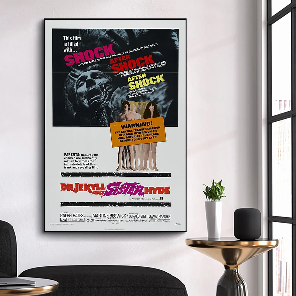 

WM3311 Dr. Jekyll and Sister Hyde Classic Movie HD Silk Fabric Poster Art Decor Indoor Painting Gift