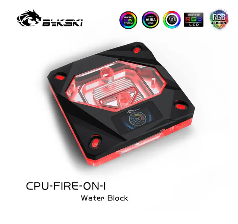 Водяной блок для процессора Bykski CPU-FIRE-ON-I INTEL LGA1150/1151/1155/1156 2011 X99 с OLED-дисплеем