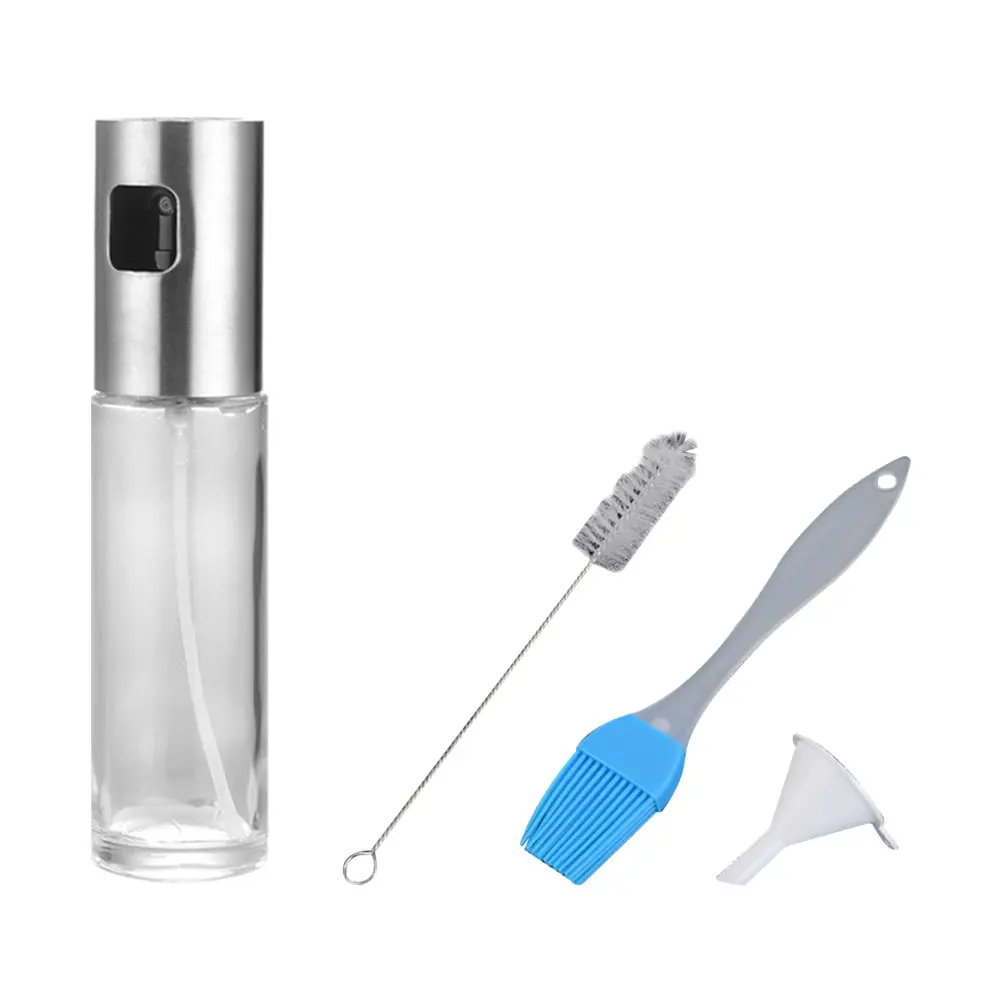 

100ml Edible Oil Sprayer Set, Oil Bottle + Brush + Funnel + Cleaning Brush, Kitchen Cooking Outdoor