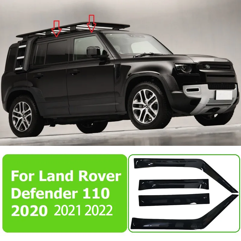 Car Windows Vent Visor Deflectors Hatchback Protection Wind Guard Sun Rain Visors Cover For Land Rover Defender 90 110  2020-22