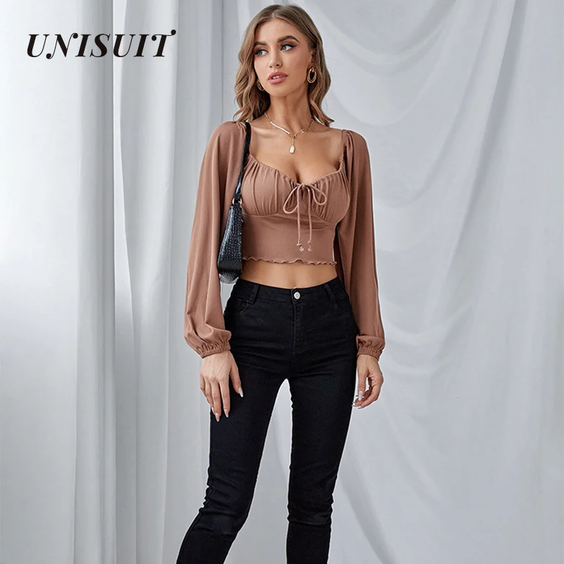 2022 пикантная тонкая Коктейльная рубашка с глубоким вырезом короткий топ