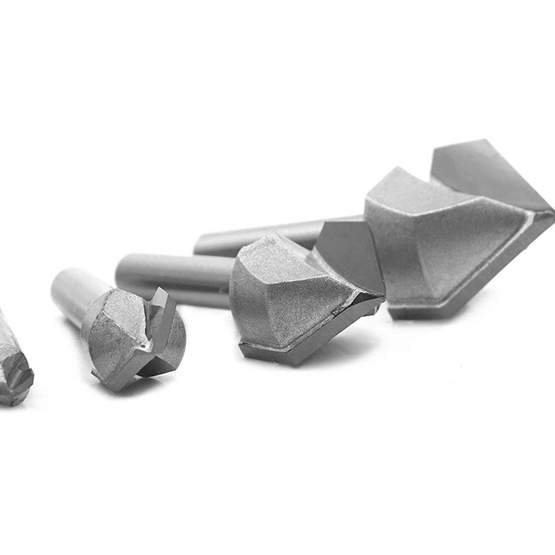 4Pcs 90-Degree V Groove Router Bit Titanium Coated Carbide-Tipped 2-Flute Cnc Engraving Woodworking Chamfer Bevel Cutter 1 | Инструменты