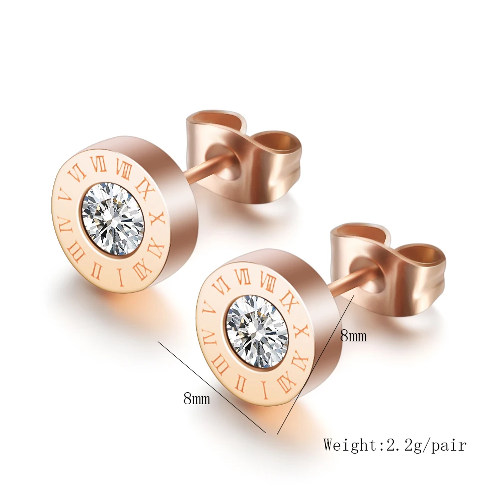 Женские серьги гвоздики с римскими цифрами из нержавеющей стали|Серьги-гвоздики|