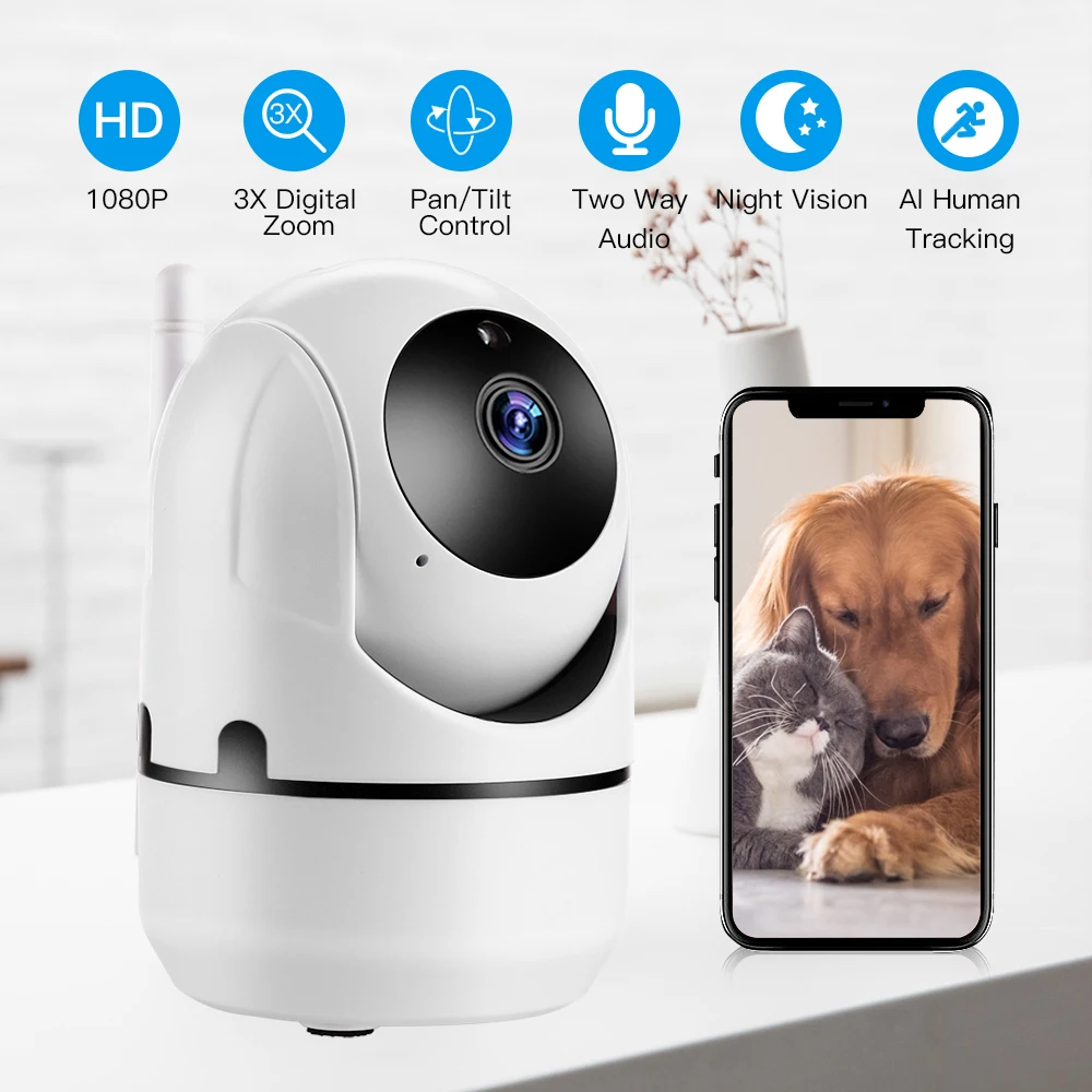 HD 1080P облачная IP камера WiFi беспроводная умная авто слежение за человеком Домашняя