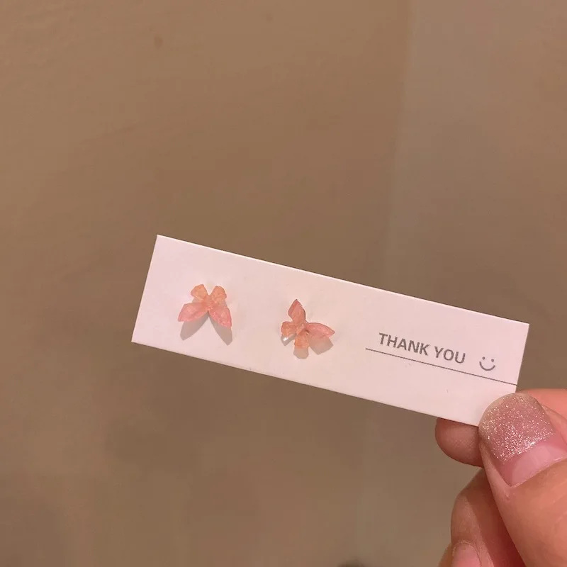 

2021 New Cute Super Fairy Three-Dimensional Bow Earrings Small And Simple Niche Design Net Red Hypoallergenic Earrings