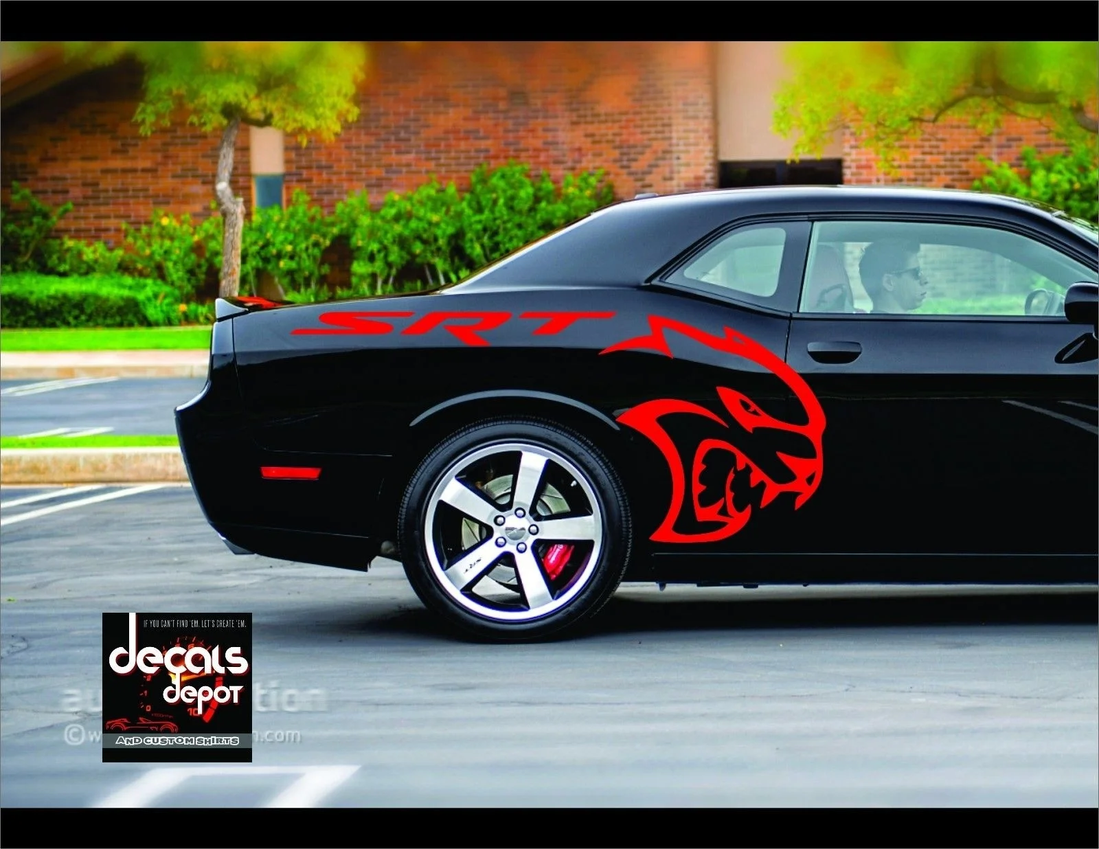 Для 2 шт DODGE CHALLENGER виниловая графика HELLCAT SRT Mopar