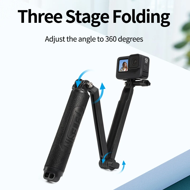 

TELESIN Waterproof Selfie Stick Floating Hand Grip + 3-Way Grip Arm Monopod Pole Tripod for GoPro 9 Xiao YI SJCAM Osmo Action