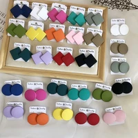 europe and the united states temperament acrylic square earrings candy color of individual character vogue round stud earrings