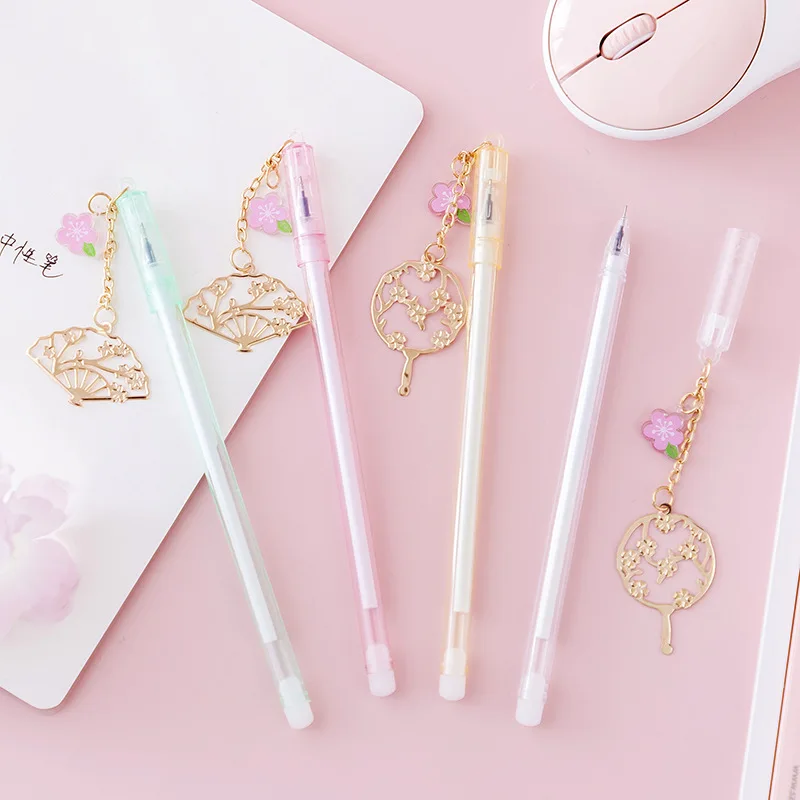 100 шт. милые канцелярские китайский Стиль ручки для школы металлические подвески