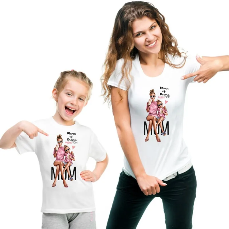 Новая футболка для мамы и ребенка одежда дочки одинаковые комплекты семьи мама