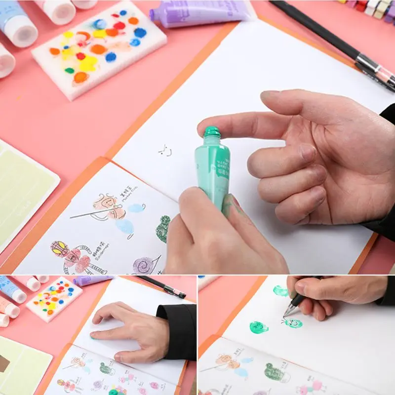 

30ml Finger Paint 6 /8/12Colors Set Washable Kids Finger Paint Supplies Gift for Kids