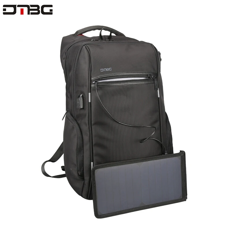 DTBG брендовый мужской рюкзак, рюкзак с солнечной батареей, usb зарядка, Противоугонный 17," рюкзак для ноутбука, мужской рюкзак для ноутбука, сумка