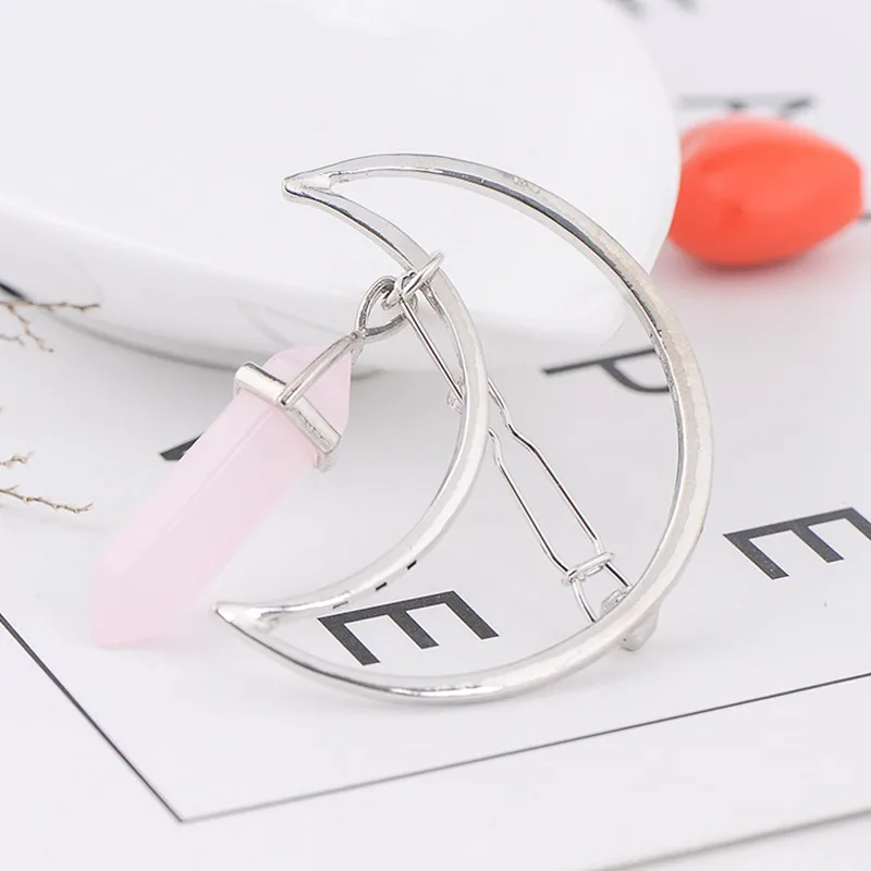 1 шт. сплав золотой цвет полумесяц искусственный кварц шестигранная призма