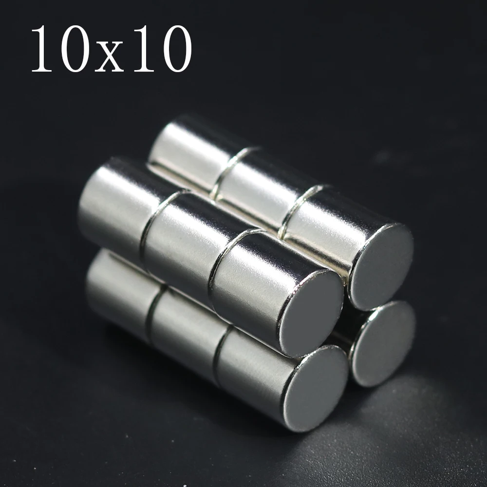 5/10/20/50 Pcs 10x10 Neodymium Magnet 10mm x 10mm N35 NdFeB Round Super Powerful Strong Permanent Magnetic imanes Disc 10x10