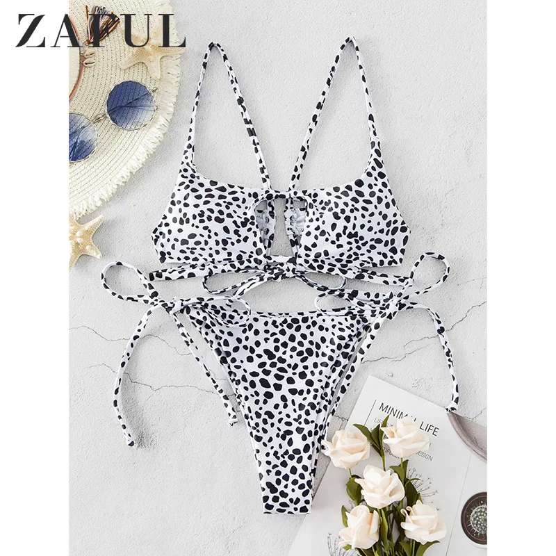 ZAFUL 2020 Новое бикини женские купальники высокая талия без бретелек сексуальное
