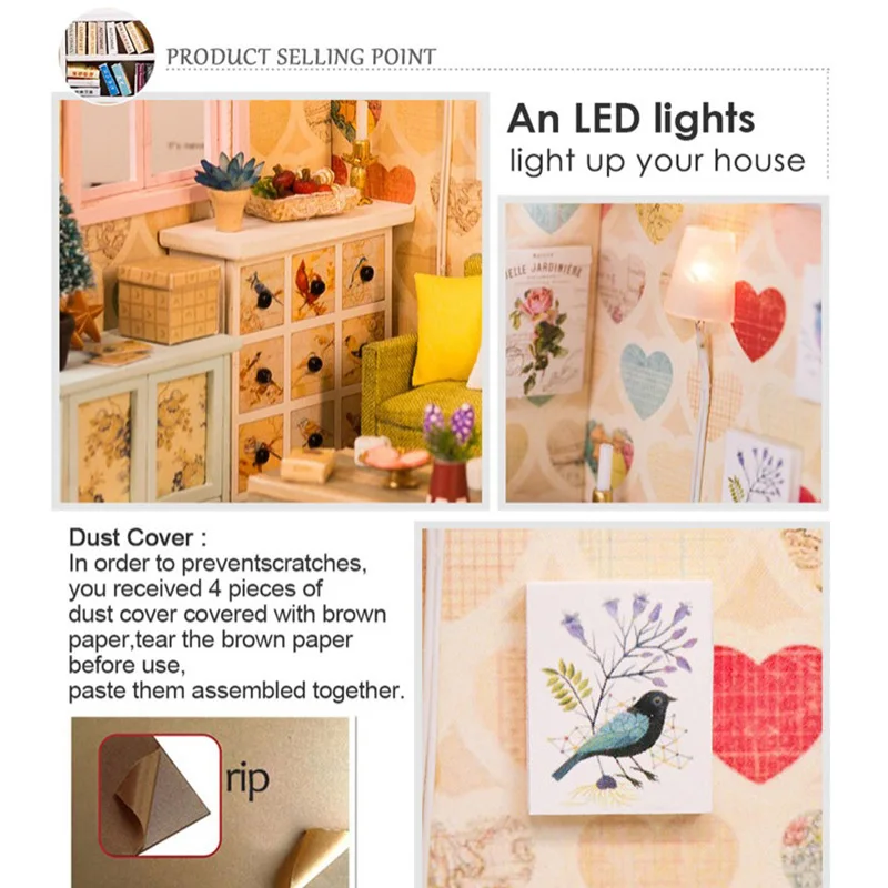 Миниатюрные домики с кошкой самодельные аксессуары для кукол Мини Деревянный