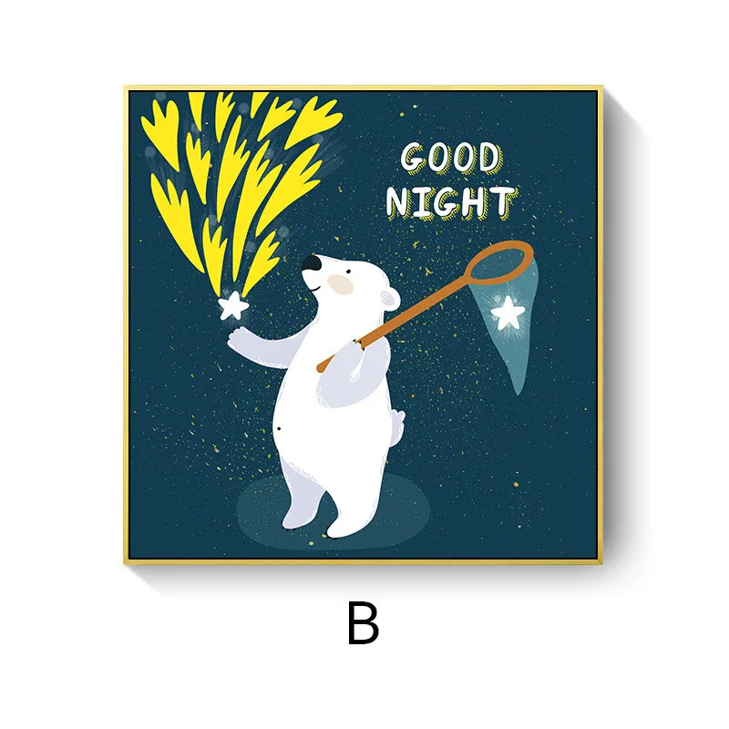 RuoGuan современный мультфильм постер Звезды Луна холст картина настенные