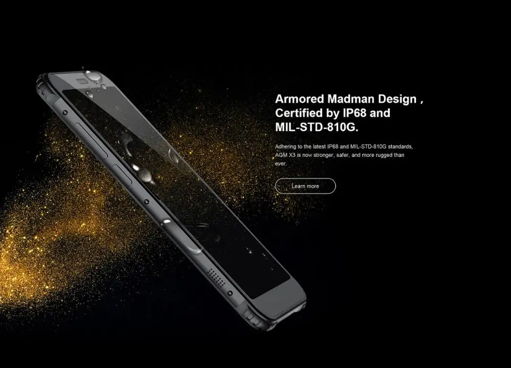 AGM X3 6 ГБ 64 Гб IP68 Android 8,1 Snapdragon 845 5,9" задняя 12 Мп+ 24 МП Передняя 20 Мп камера отпечаток пальца NFC водонепроницаемый смартфон