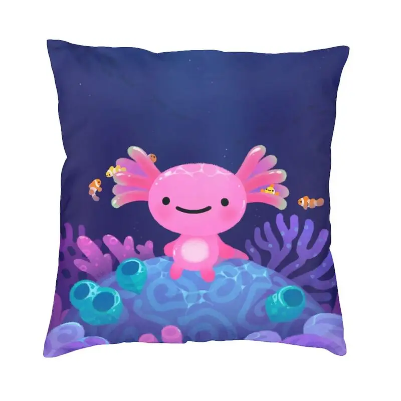 

Декоративные наволочки для подушек, Коралловая Axolotl, с мексиканскими морскими животными, декоративная квадратная подушка для салона