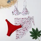 Пикантные 3 предмета купальник для девушек с принтом пуш-ап бикини бразильский летний ванный комплект бикини 2021 купальники для женщин юбка