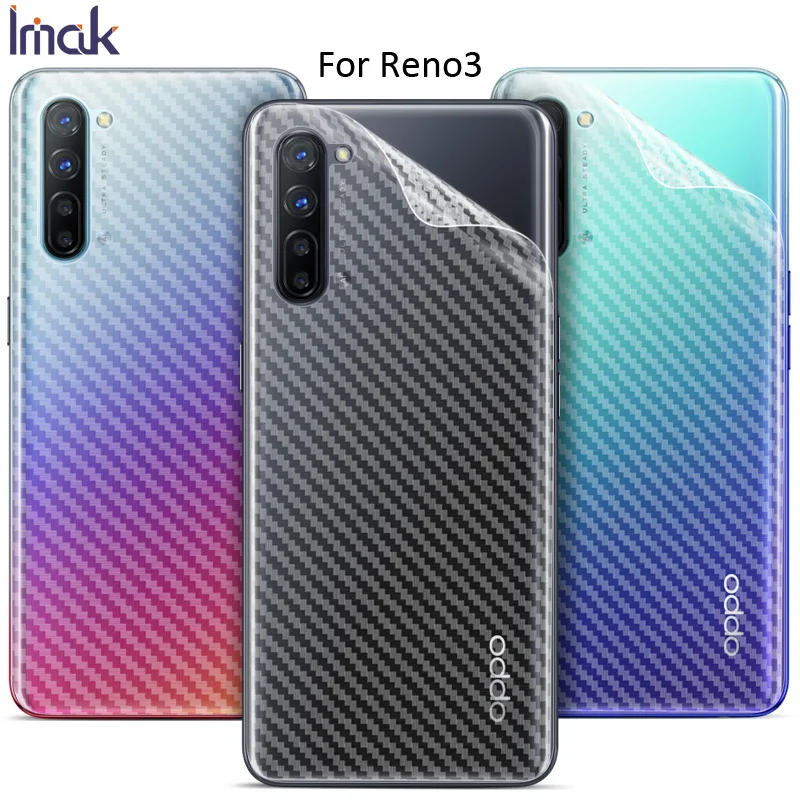 IMAK углеродное волокно шаблон задняя пленка для Oppo Reno3 Pro задний стикер волокна